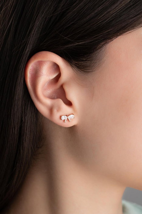 Heliophilia Silver Pendientes de Plata de Ley 925 en Oro Rosa con Circón Heliophilia Silver Pendientes de Plata de Ley 925 en Oro Rosa con Circón